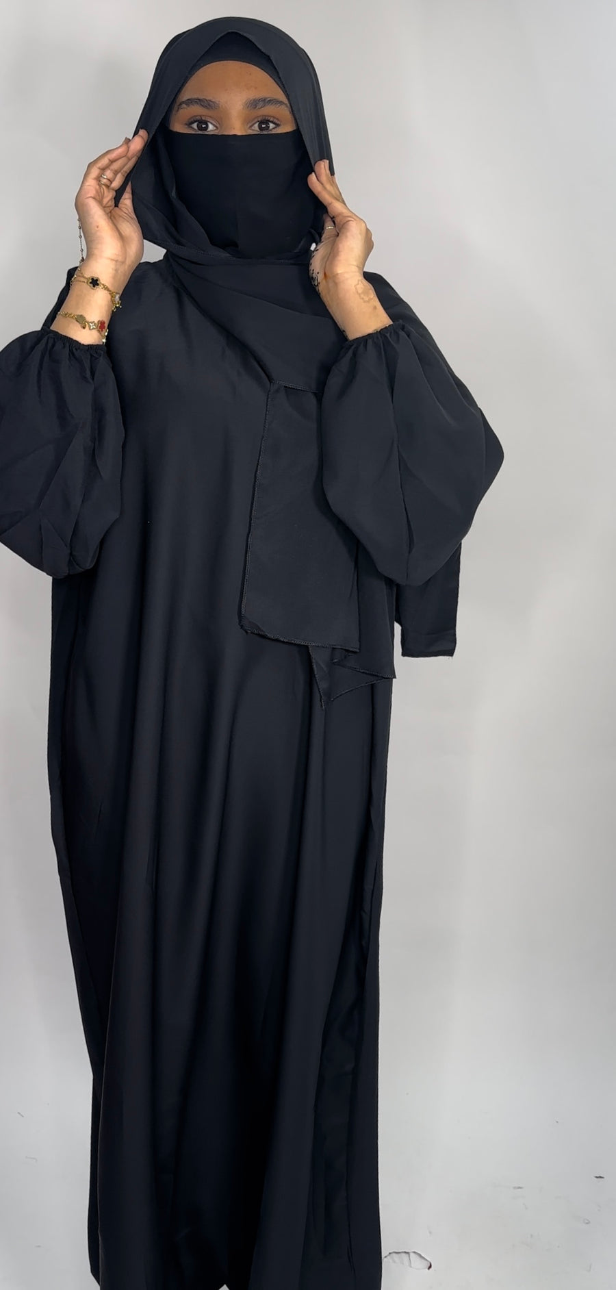 Abaya voilé intégré noir